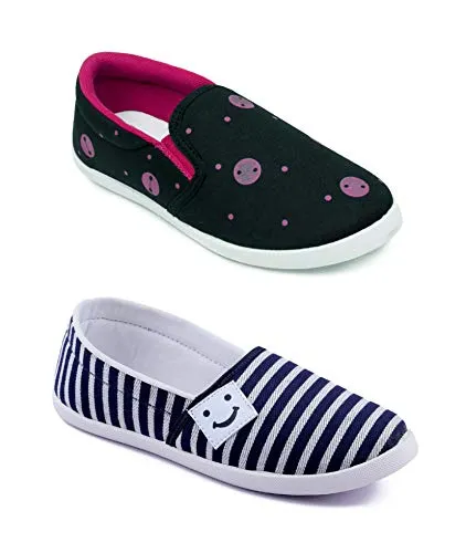 Sneakers All ASIAN Women's Denim Casual Shoes Combo Pack of 2 (UK-7) Pink