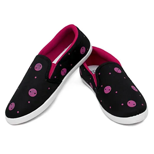 Sneakers Slip Ons ASIAN Women's Denim Casual Shoes Combo Pack of 2 (UK-7) Pink
