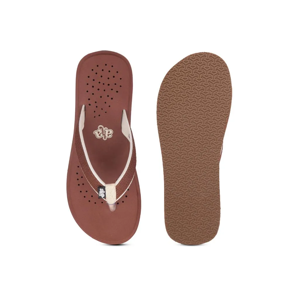 Used Sandals A-HA Casual Brown Flip Flop For Men CFL-1 By Liberty