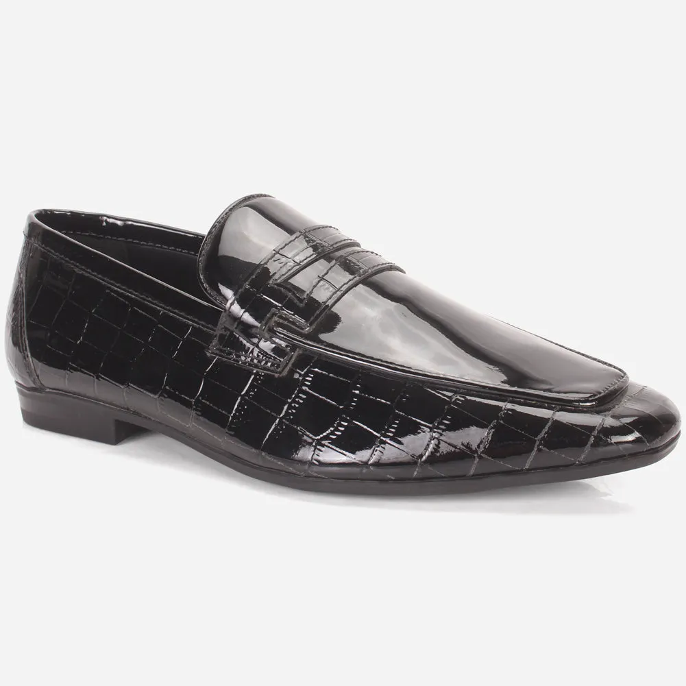 Flats Wide Width Shoes Men "KLIEN" Leather Office Dress Slip-On Oxfords