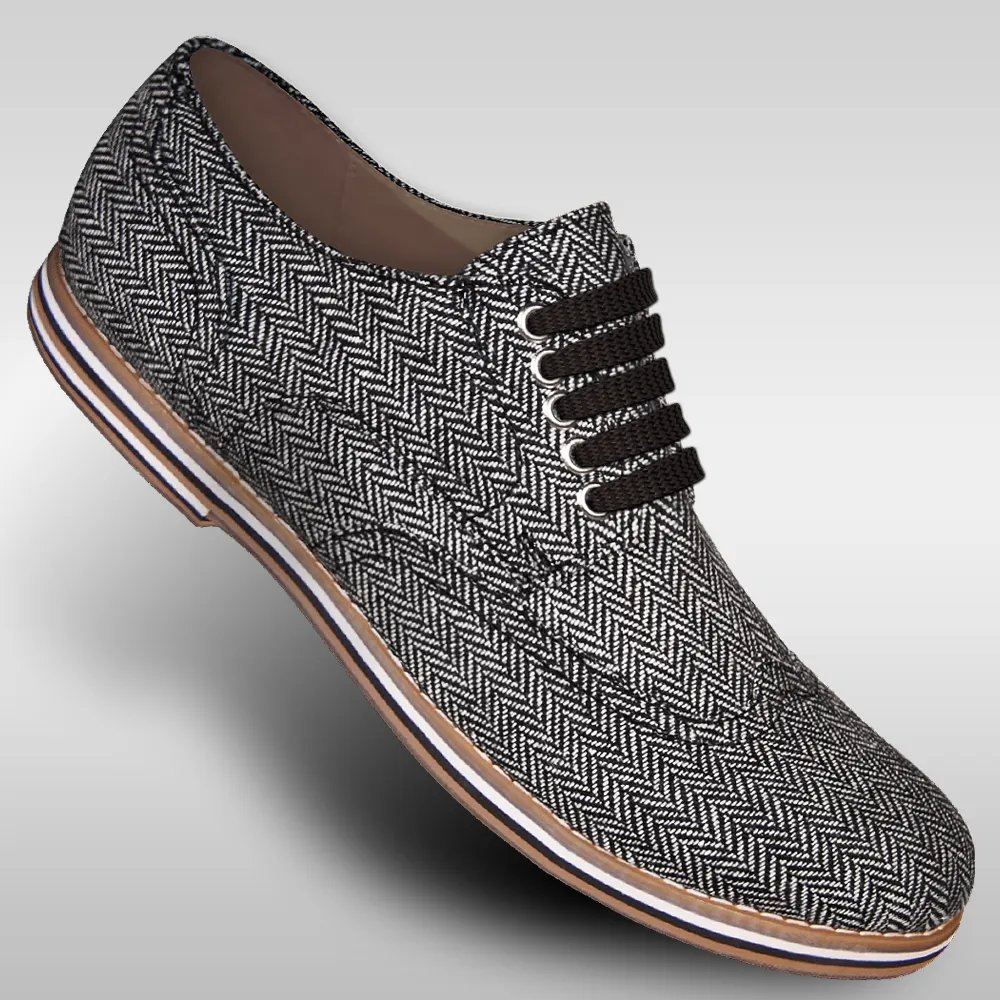Orthopedic House Slippers Aris Allen Men's Woven Herringbone Wingtip Dance Shoes