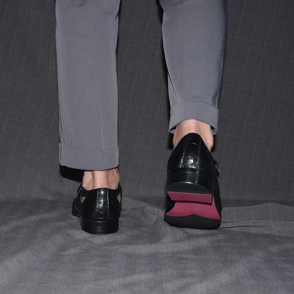 Croctex Veltique Buckled Lace-ups Slip On Casual Leather Shoe