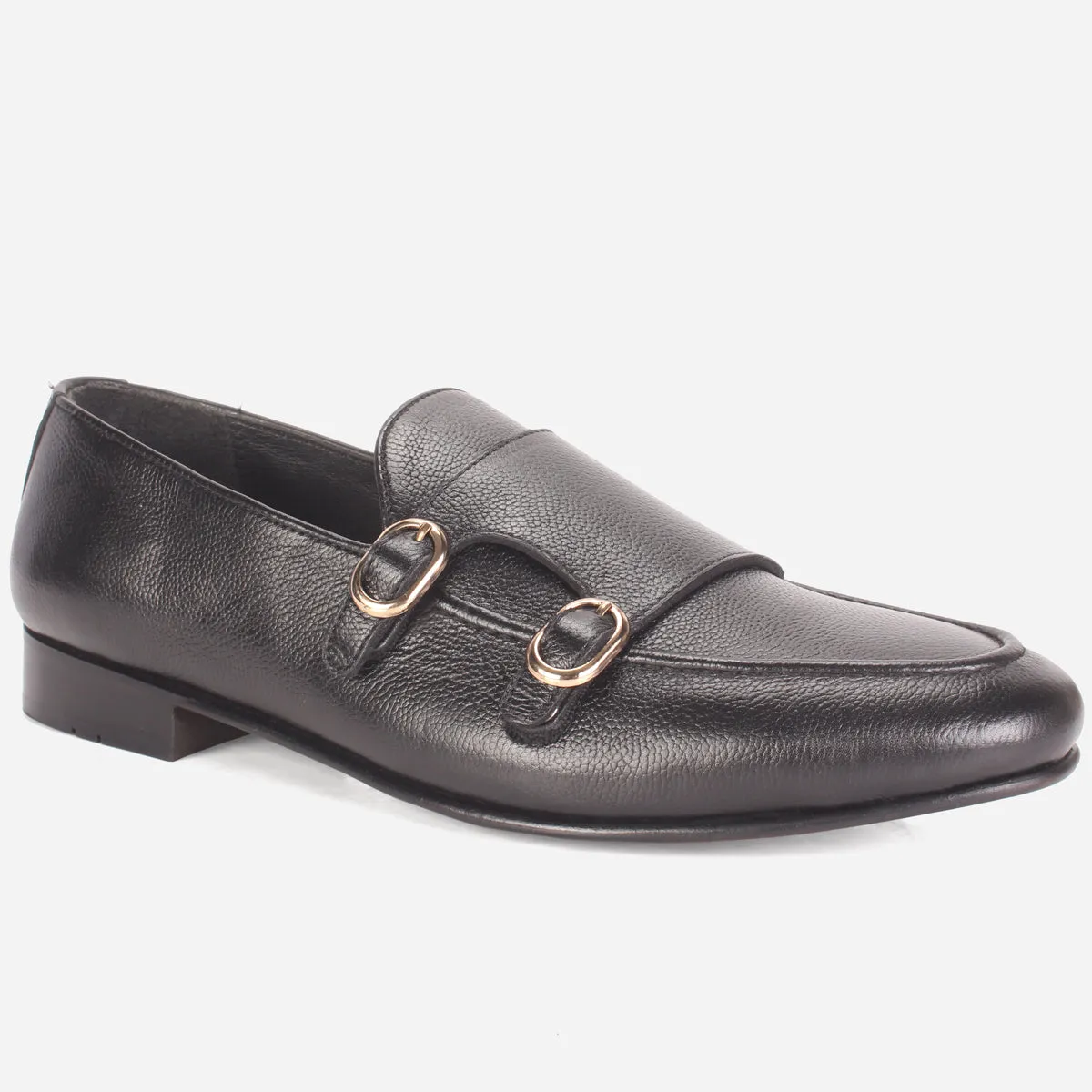 Flat Surface Shoes Mens "CARLOS" Leather Monk Straps Formal Shoes