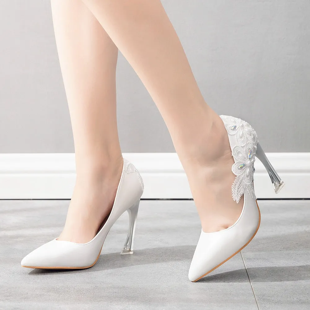 Lace Rhinestone Pointed Stiletto Heels Shoes Best Hiking Shoes Mid