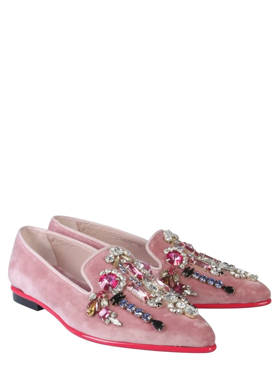 Designer Flat Wedding Shoes Alexander McQueen Embellished Pointed Toe Moccasins