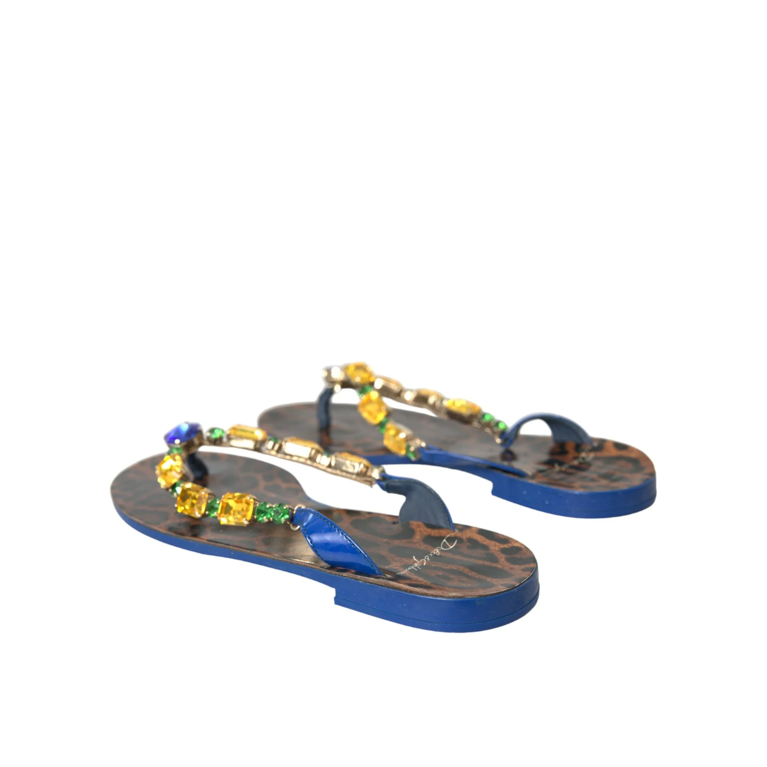 Bcbgeneration Shoes Dolce & Gabbana Blue Crystal Calf Leather Beachwear Shoes