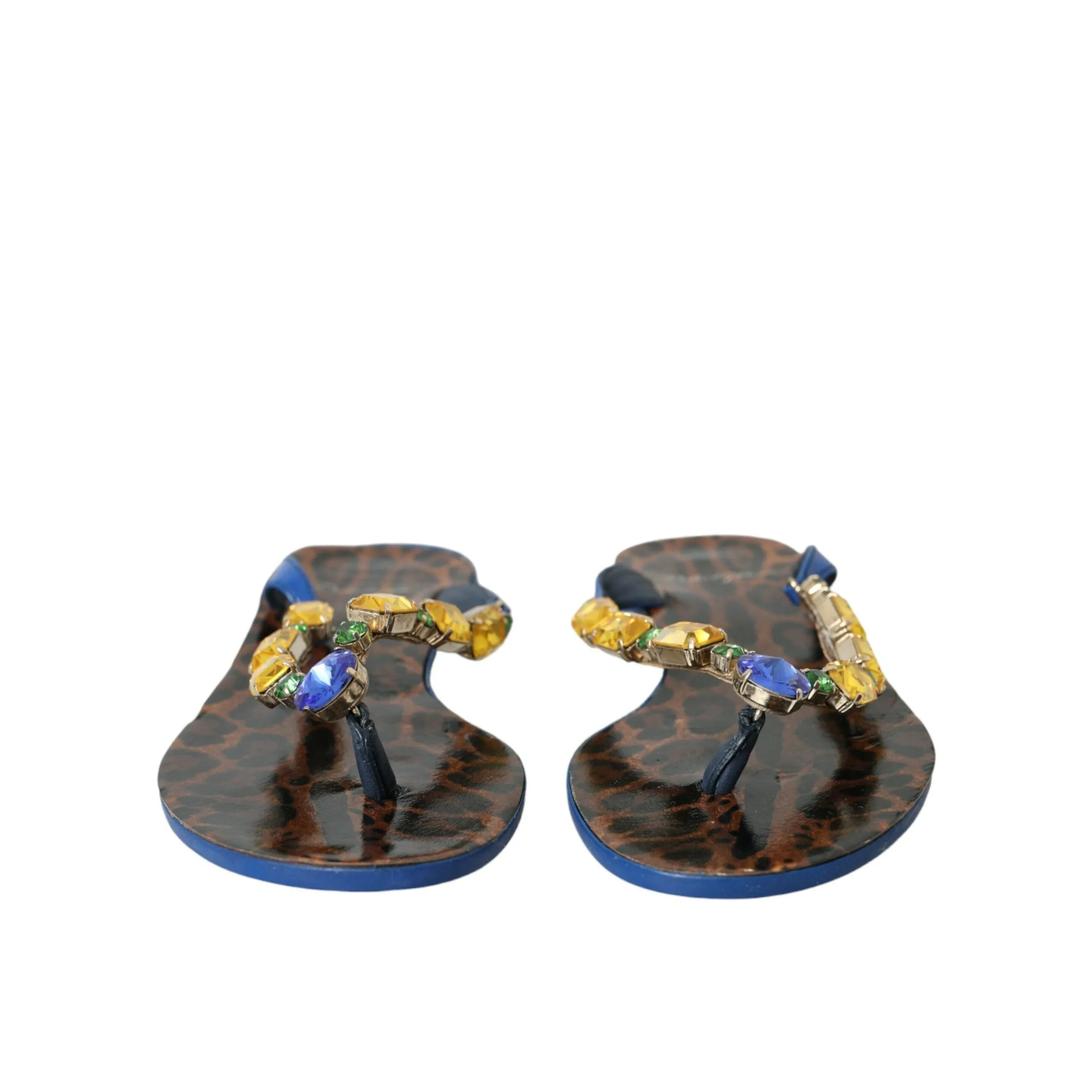 Best Shoes For Overpronation And Flat Feet Dolce & Gabbana Blue Crystal Calf Leather Beachwear Shoes