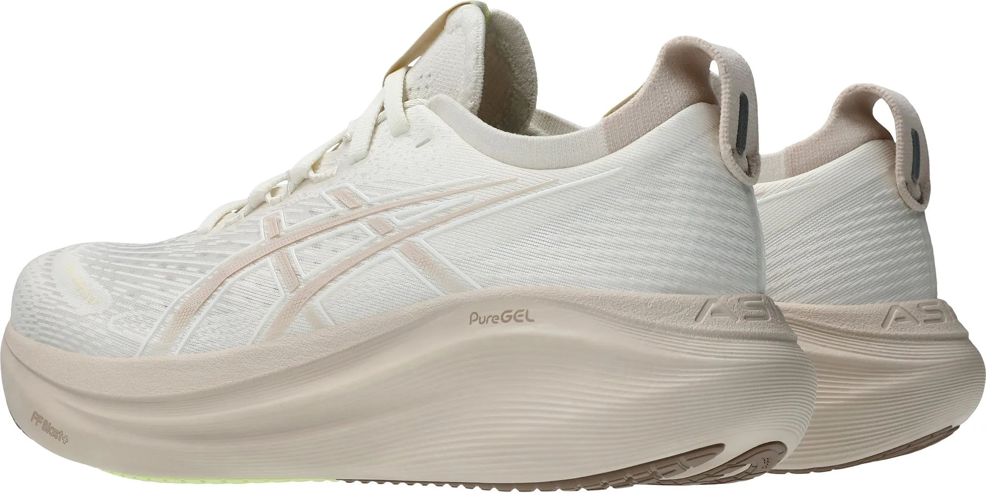 Asics Gel Nimbus 27 Womens Running Shoes - Cream Top Asics Running Shoe
