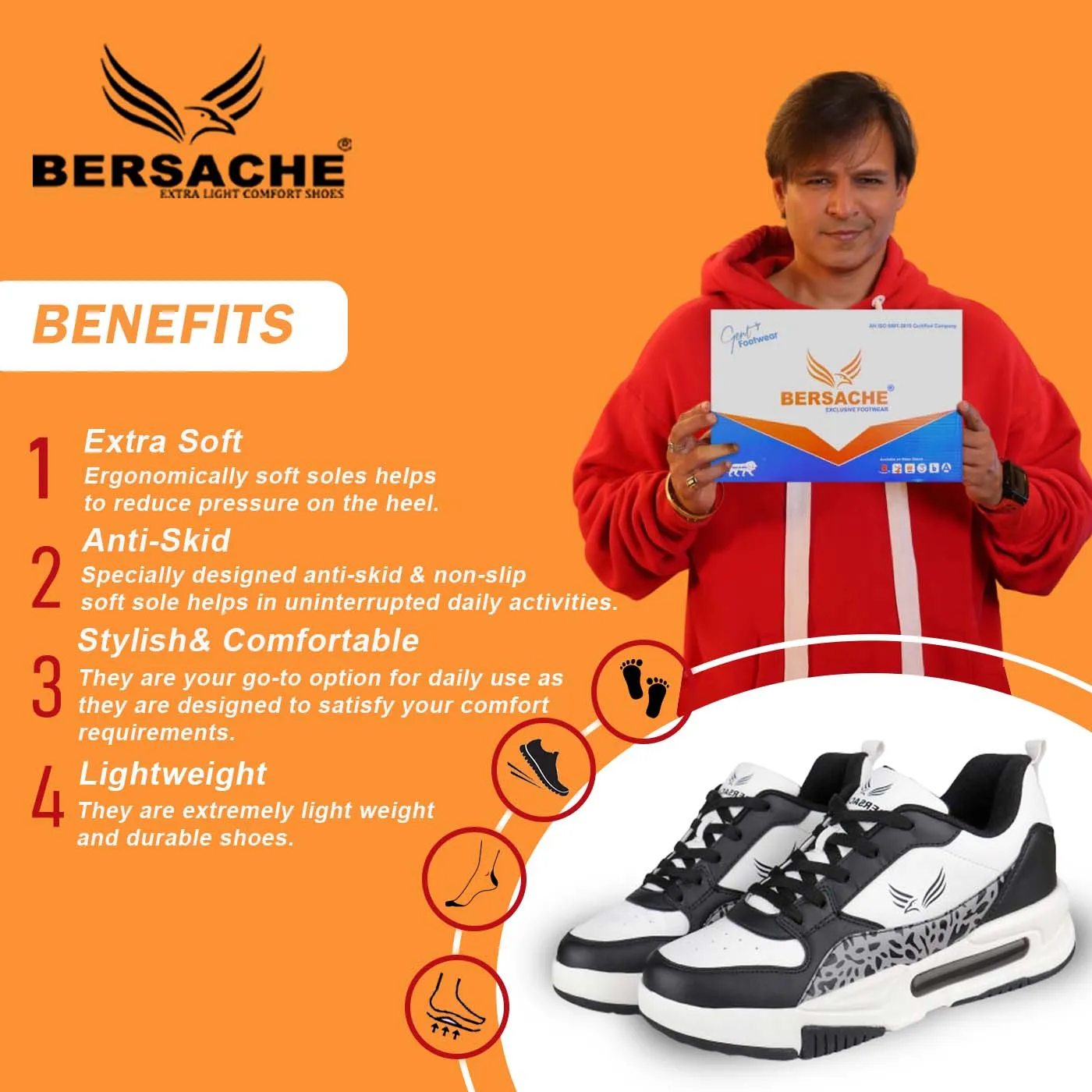 Bersache Premium Sports ,Gym, Trending Stylish Running Shoes For Men (9143-Black) Best Hiking Shoes For Long Distance