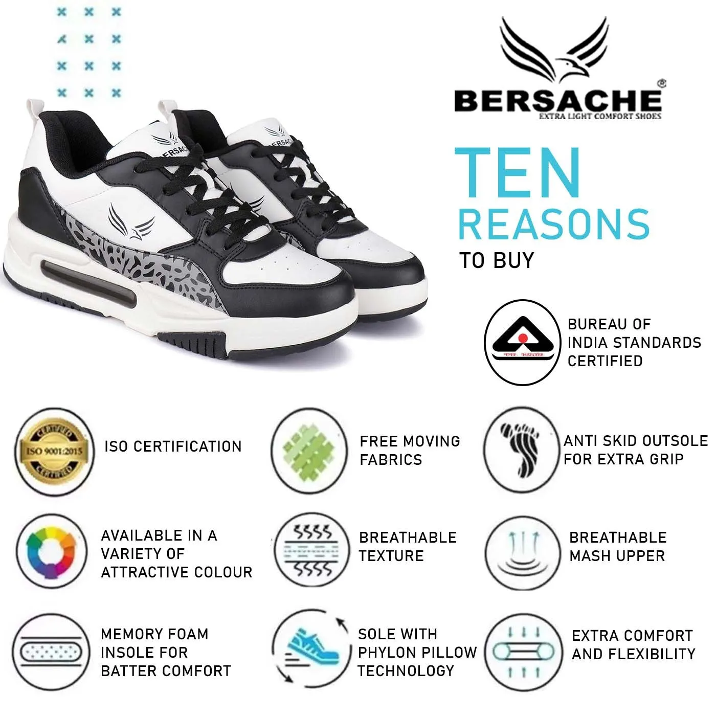 Spiked Hiking Shoes Bersache Premium Sports ,Gym, Trending Stylish Running Shoes For Men (9143-Black)