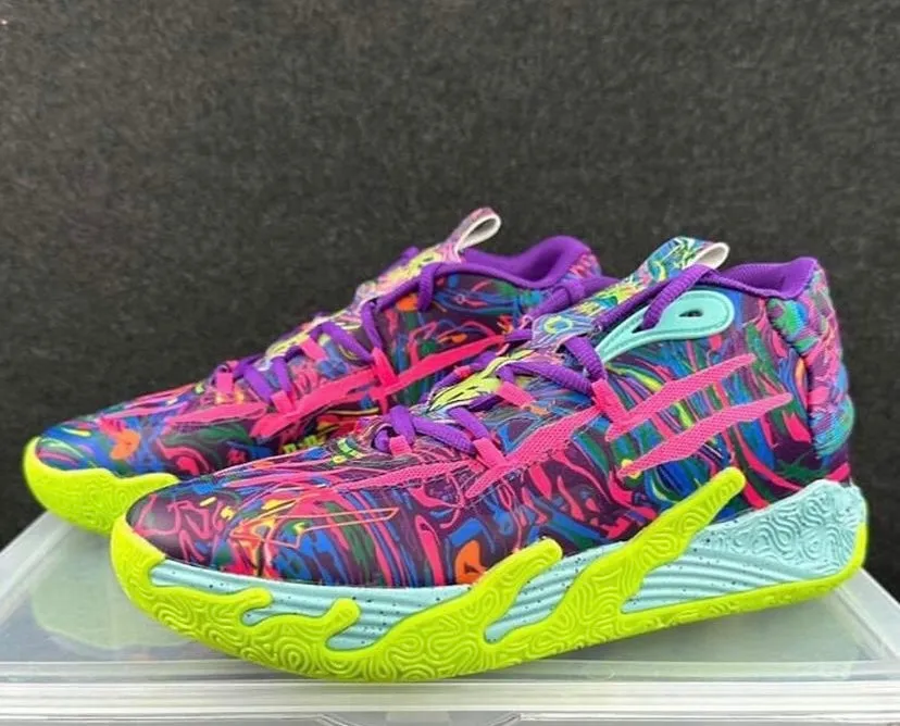 Asics Gel Quantum 180 4 Running Shoes Puma MB.03 lamelo purple/yellow shoes