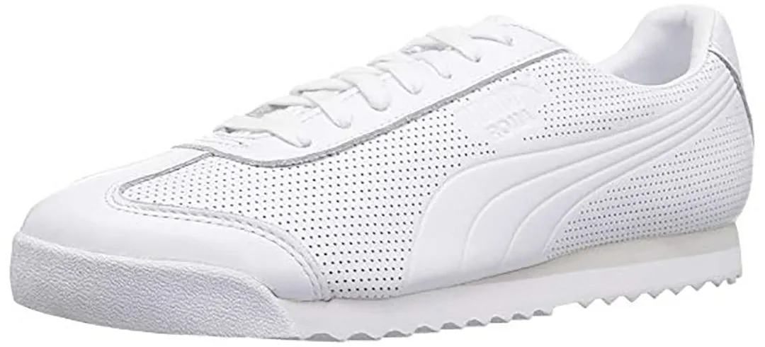 Asics Sky Elite Volleyball Shoes Puma Mens Roma DLX Perf Casual Sneakers 365440-01 White/White