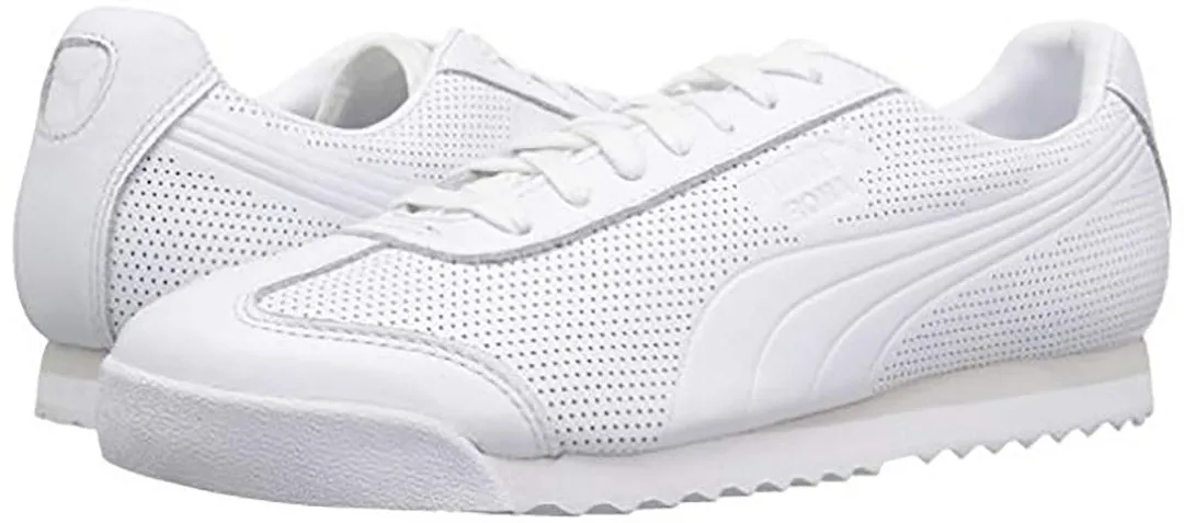 Asics Gel 2160 Casual Shoes Puma Mens Roma DLX Perf Casual Sneakers 365440-01 White/White