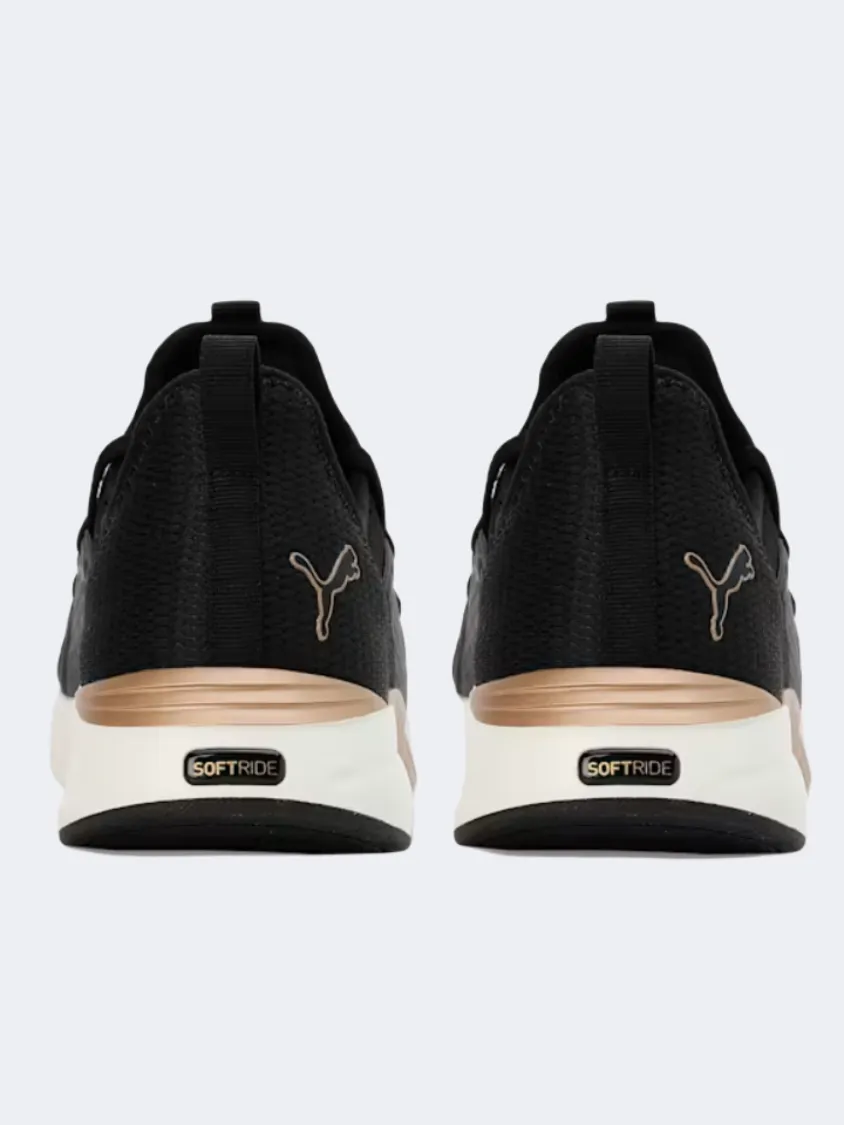 Puma Softride Sophia 2 Women Running Shoes Black/Gold/White Asics Daily Running Shoes