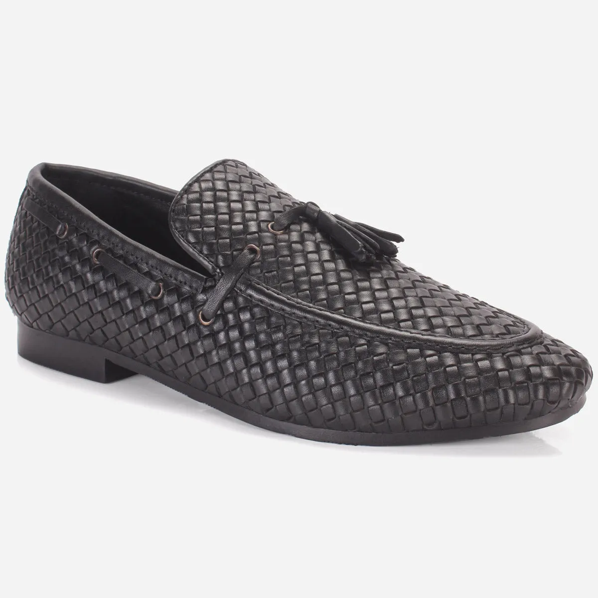 Men "SUAXE" Leather Trim Detailing Dress Slip-On Oxfords Heel Flat Shoes