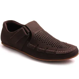 Flat Work Shoes With Arch Support Mens 'Twine' Leather Velcro Flat Sandals
