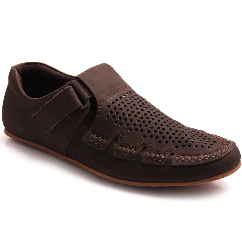 Mens 'Twine' Leather Velcro Flat Sandals Kohls Shoes Flats
