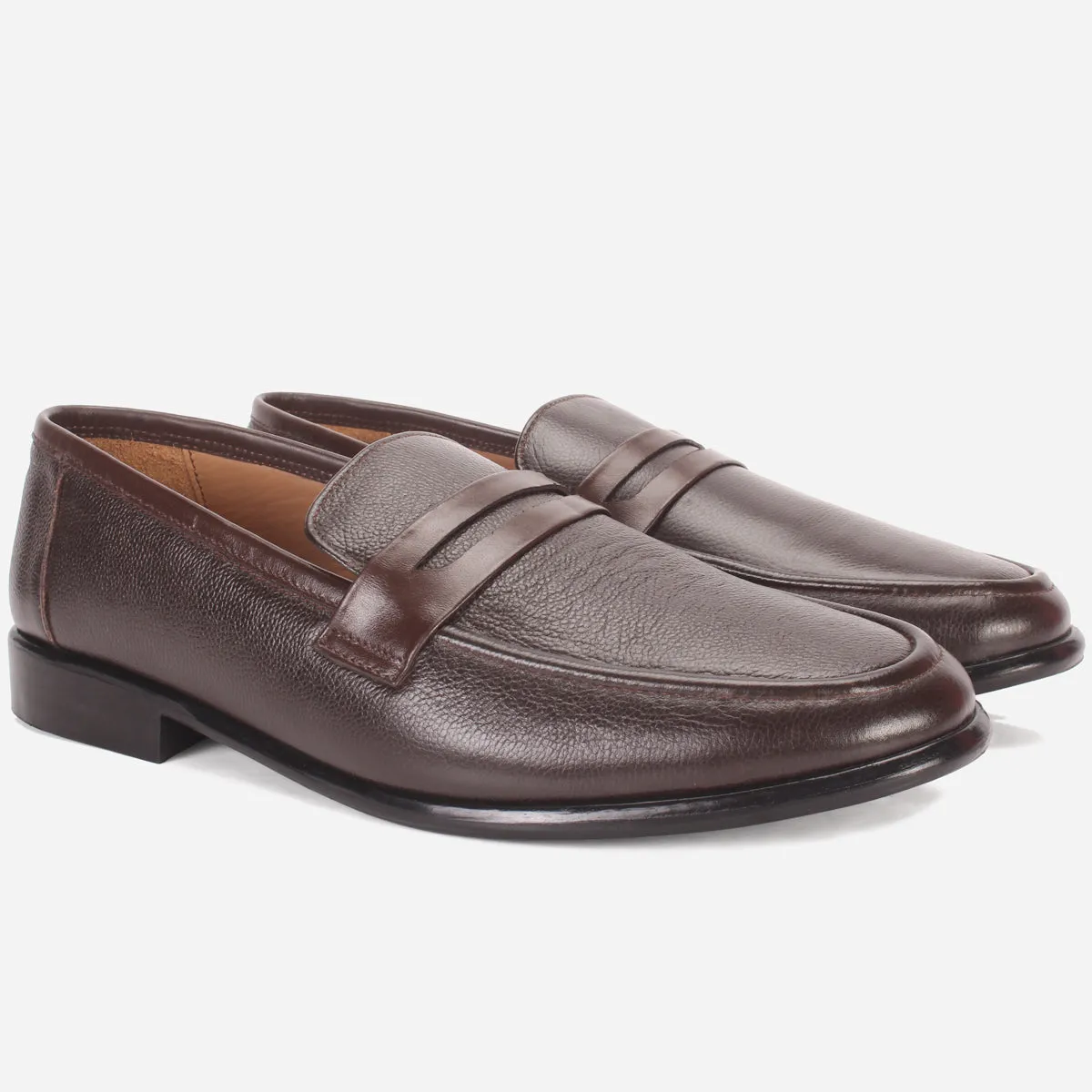 Comfy Flat Shoes For Walking Mens "SCENT" Leather Penny Detailing Leather Shoes