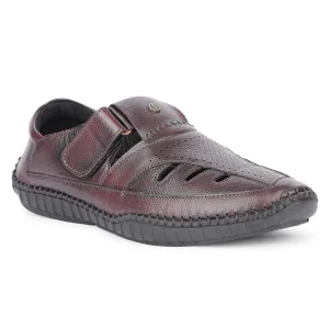 Healers Brown Casual Buckle Sandal For Men JPL-205 By Liberty Flat Leather Sandals