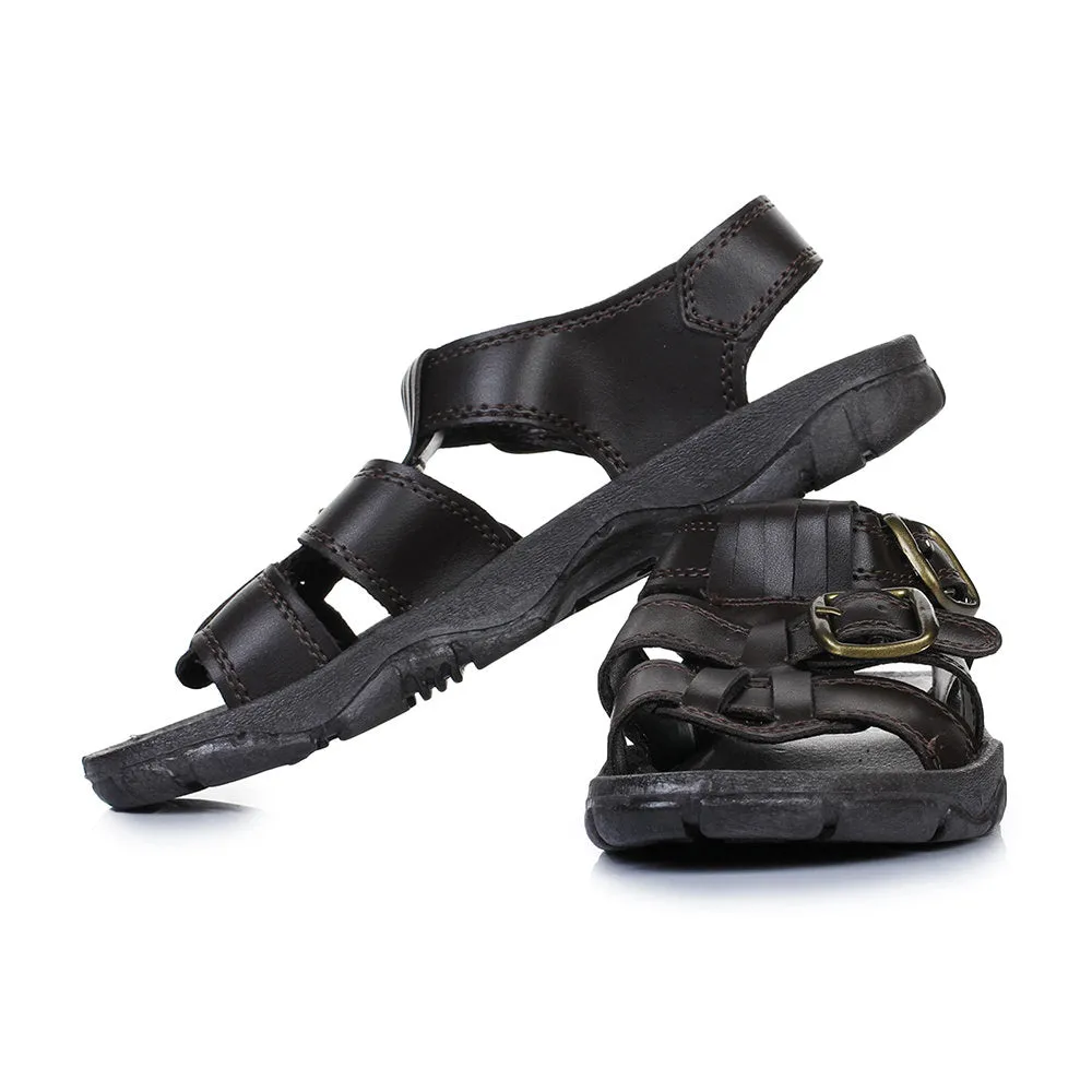 Sandals In Wide Sizes Coolers Casual (Brown) Sandals For Men SEMSON-N By Liberty