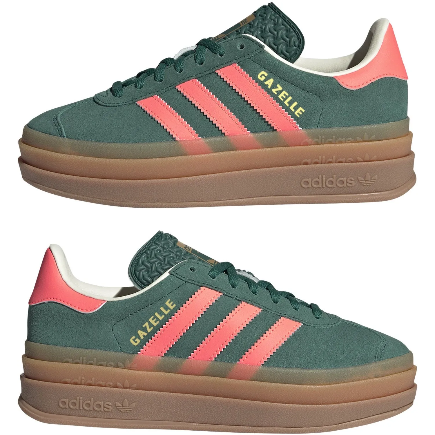 Adidas The Gravel Shoe adidas Originals Collegiate Green/Signal Coral/Cream White Gazelle Bold J Sneakers
