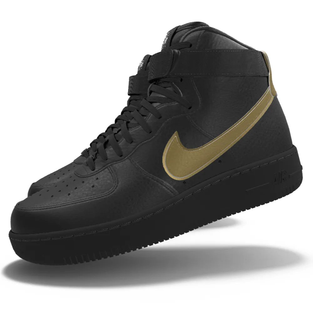 Asics Fuzex Running Shoe $250 NIB NEW Mens Nike Air Force 1 High Top Black & Gold Custom Leather Shoes
