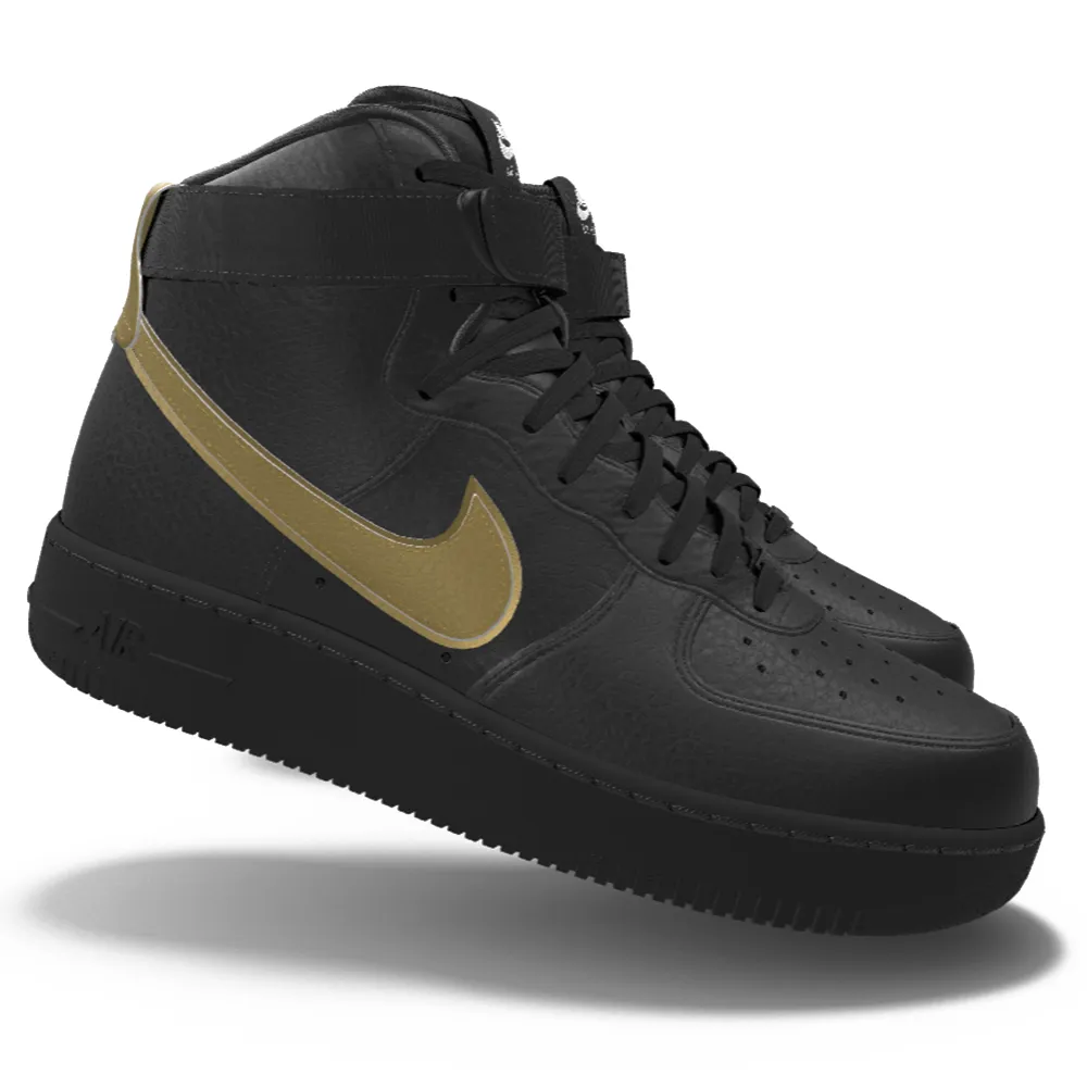 Asics Slip Resistant Work Shoes $250 NIB NEW Mens Nike Air Force 1 High Top Black & Gold Custom Leather Shoes