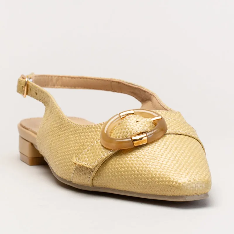 Flat Shoe Organizer RAFIA LOOK FLAT SLING BACK