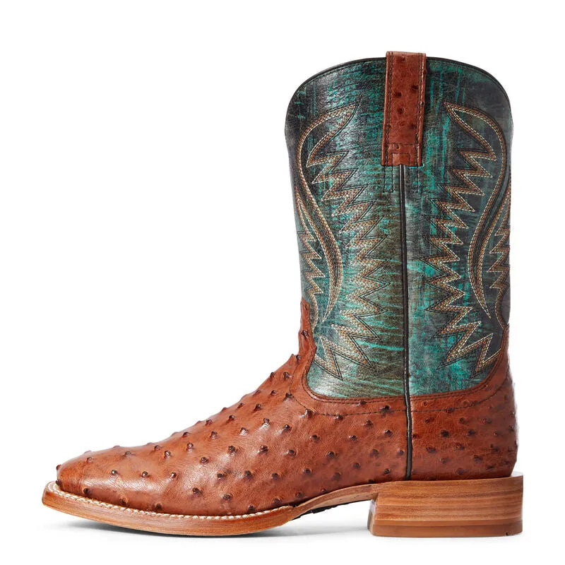 Ariat Gallup Brandy Full Quill Ostrich Boot Boots With Spurs