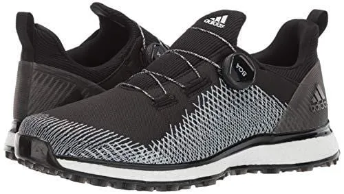 adidas Men's FORGEFIBER BOA Golf Shoe core Black/FTWR White/hi-res Yellow 9.5 M US Adidas Tubular Nova Shoes