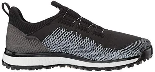 adidas Men's FORGEFIBER BOA Golf Shoe core Black/FTWR White/hi-res Yellow 9.5 M US Adidas Shoes Jamaica