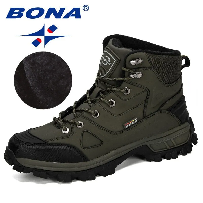 Roa Hiking Shoes Sale BONA New Designers  Leather Hiking Shoes Men Winter Outdoor Mens Sport  ShoesTrekking Mountain Athletic Shoes Man