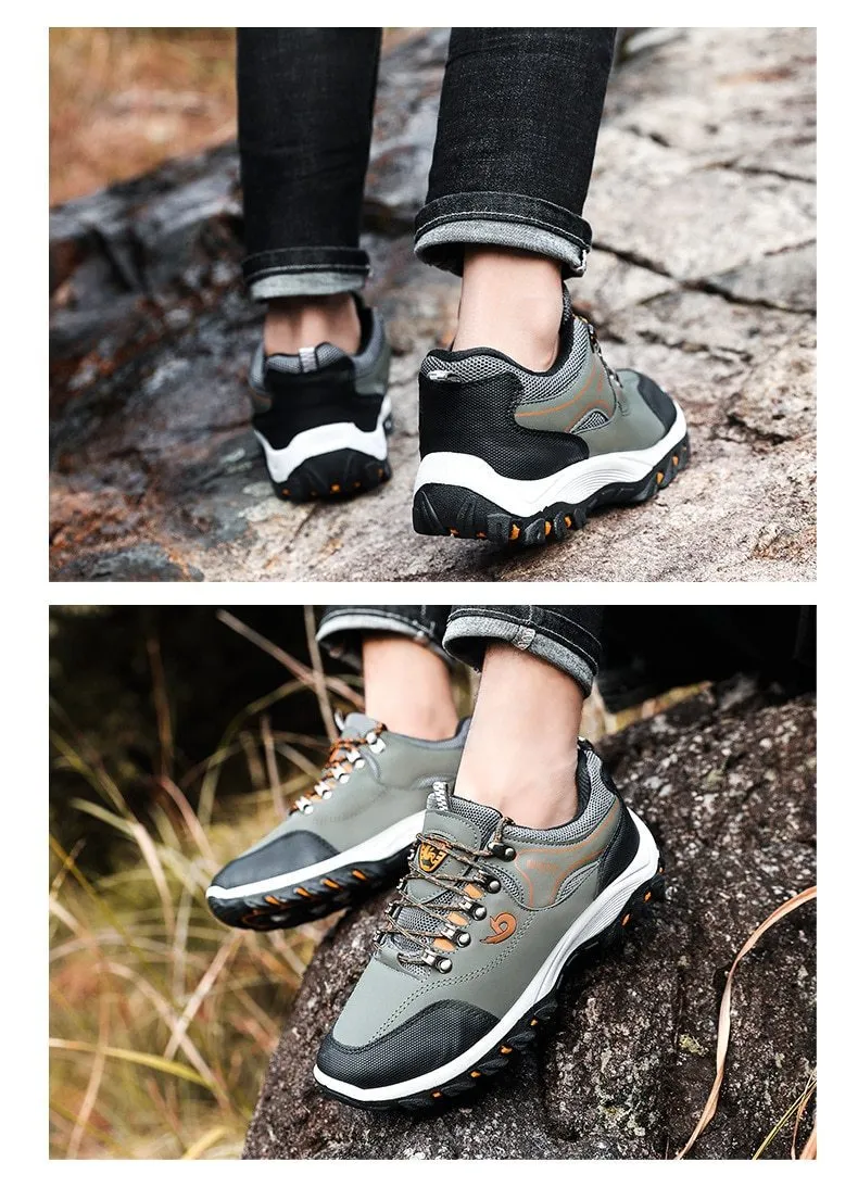 Hiking Shoes Boston Men Sports Casual Wearable Hiking Sneakers Male Non-slip Running Quality Leather Shoes