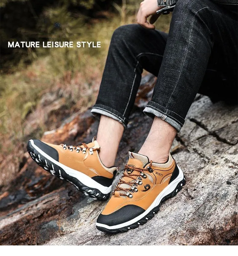 Warrior Hiking Shoes Men Sports Casual Wearable Hiking Sneakers Male Non-slip Running Quality Leather Shoes