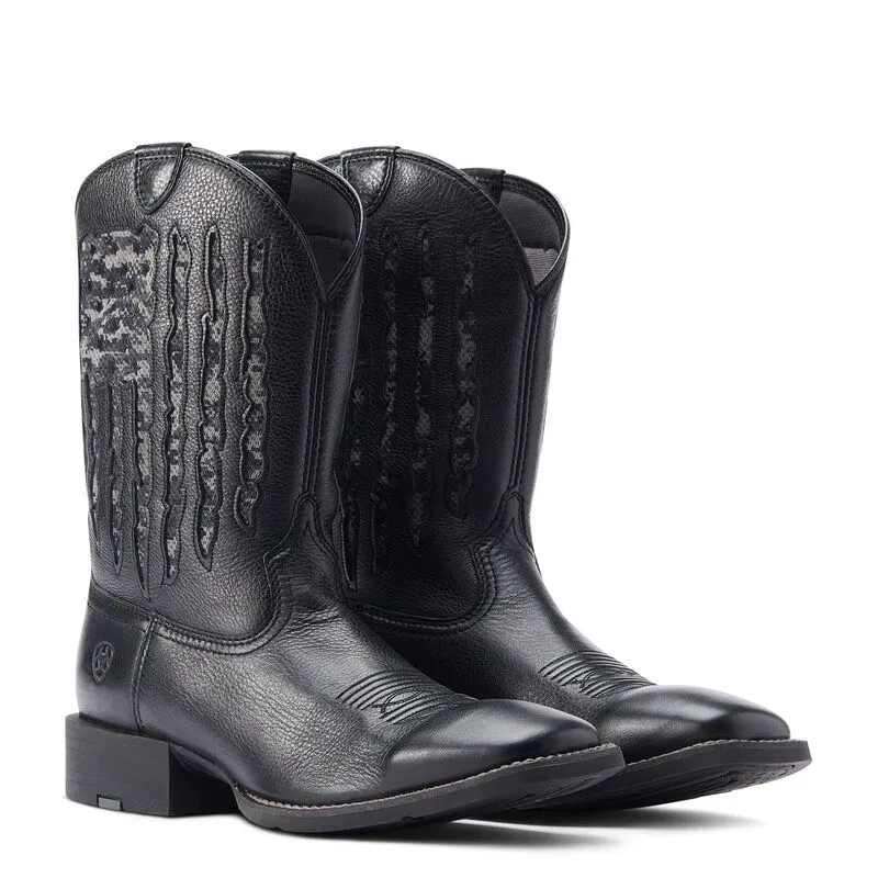 Brown Flat Boots Ariat Black/Camo Sport My Country VentTEK Western Boot