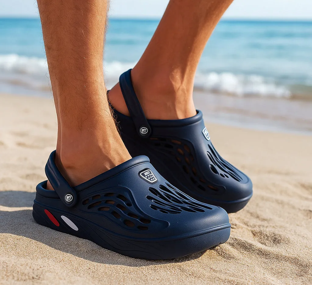 Mens Clogs Breathable Lightweight EVA Garden Sandals Slippers Hospital Clog Pool Shower Holiday Beach Mule Water Shoes Navy Dark Onyx Slides