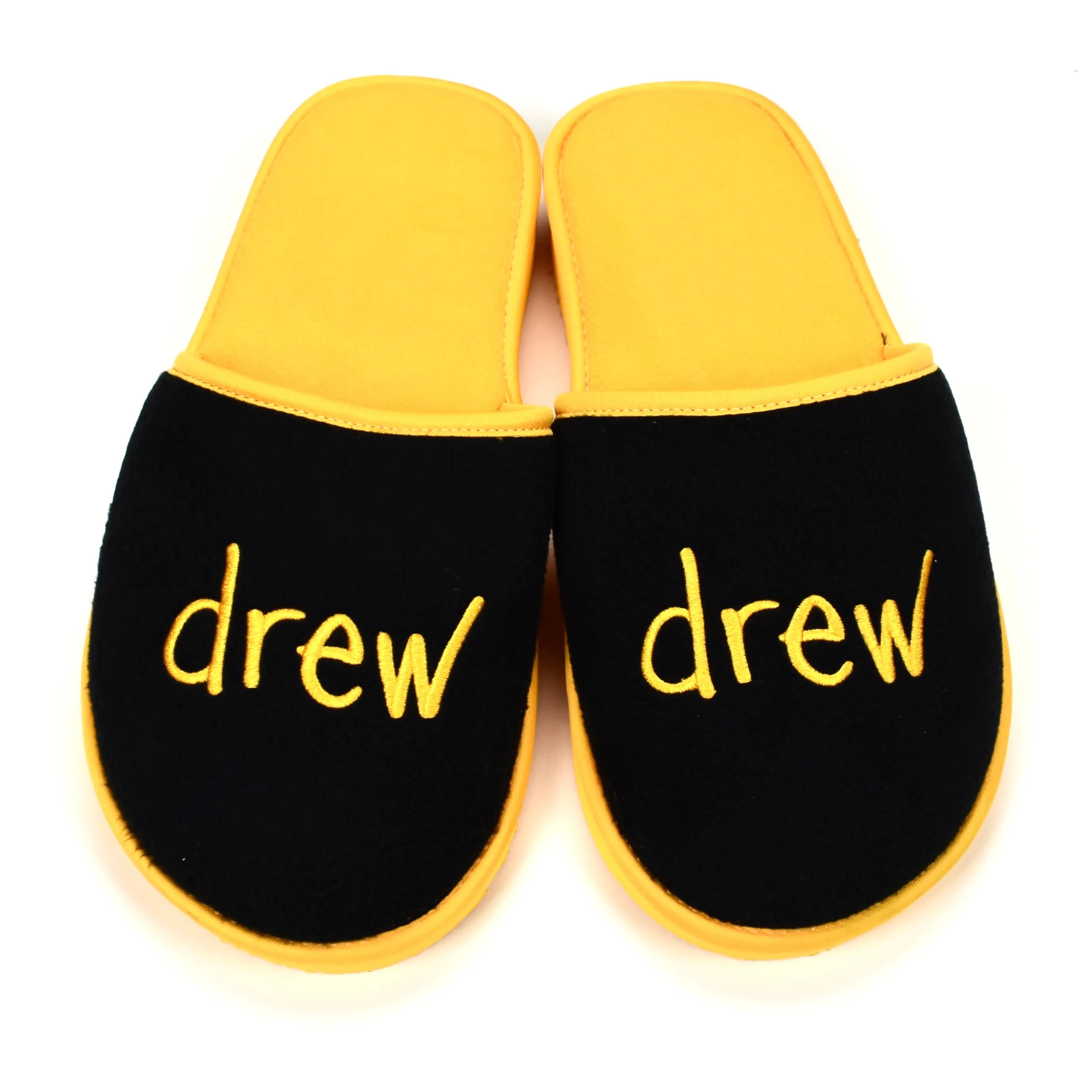 Drew House - Black/Yellow Mascot Logo Slippers Warm Slippers With Arch Support