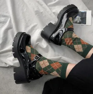 Small leather shoes women 2023 spring models Mary Jane shoes women's Japanese high heels retro platform shoes women Waterproof Working Shoes