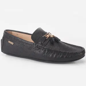 Mens "JOSHEPH" Leather Flat Slip Ons Moccasins Mules Flats Shoes