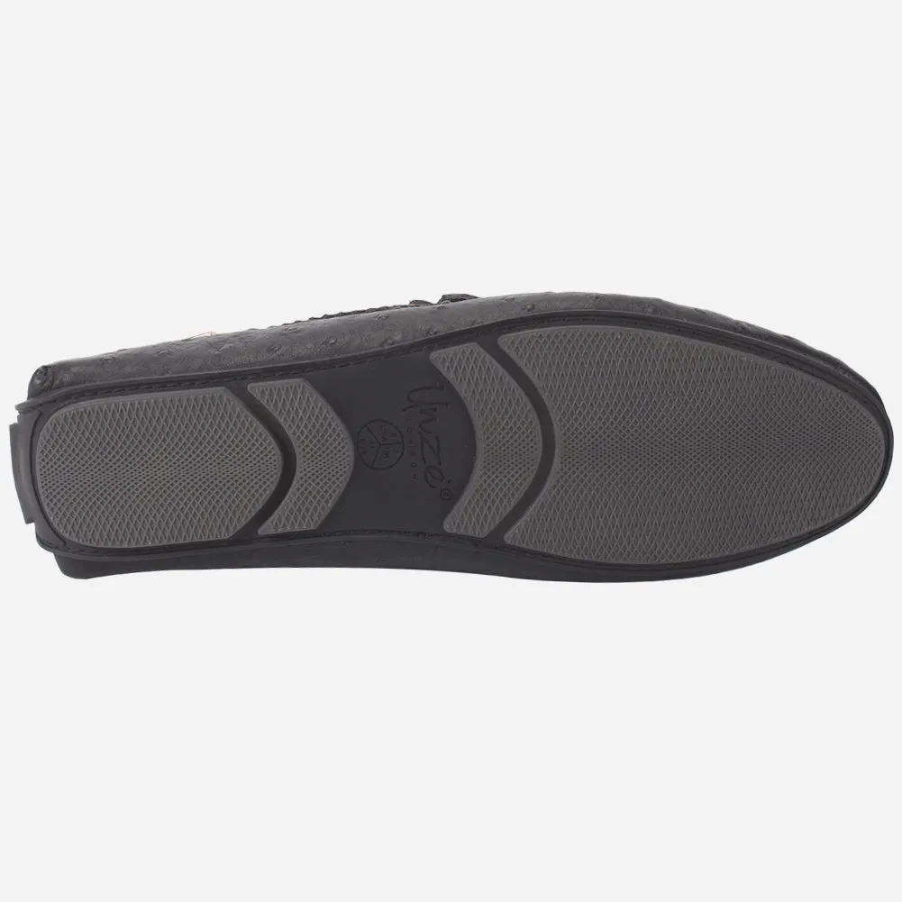 Flat Foot Shoes Mens "JOSHEPH" Leather Flat Slip Ons Moccasins