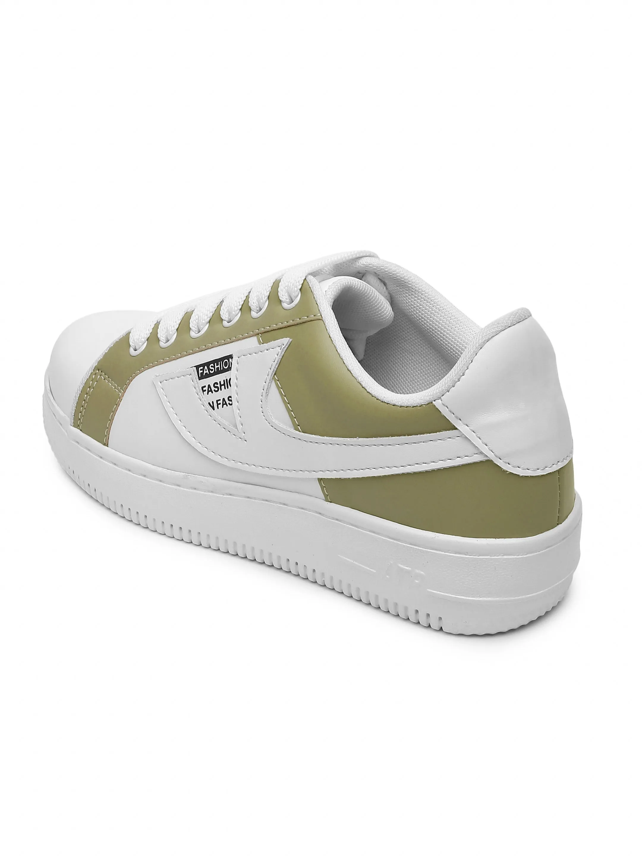 White & Olive Hip Hop Casual Sneaker White Converse Platform Sneakers