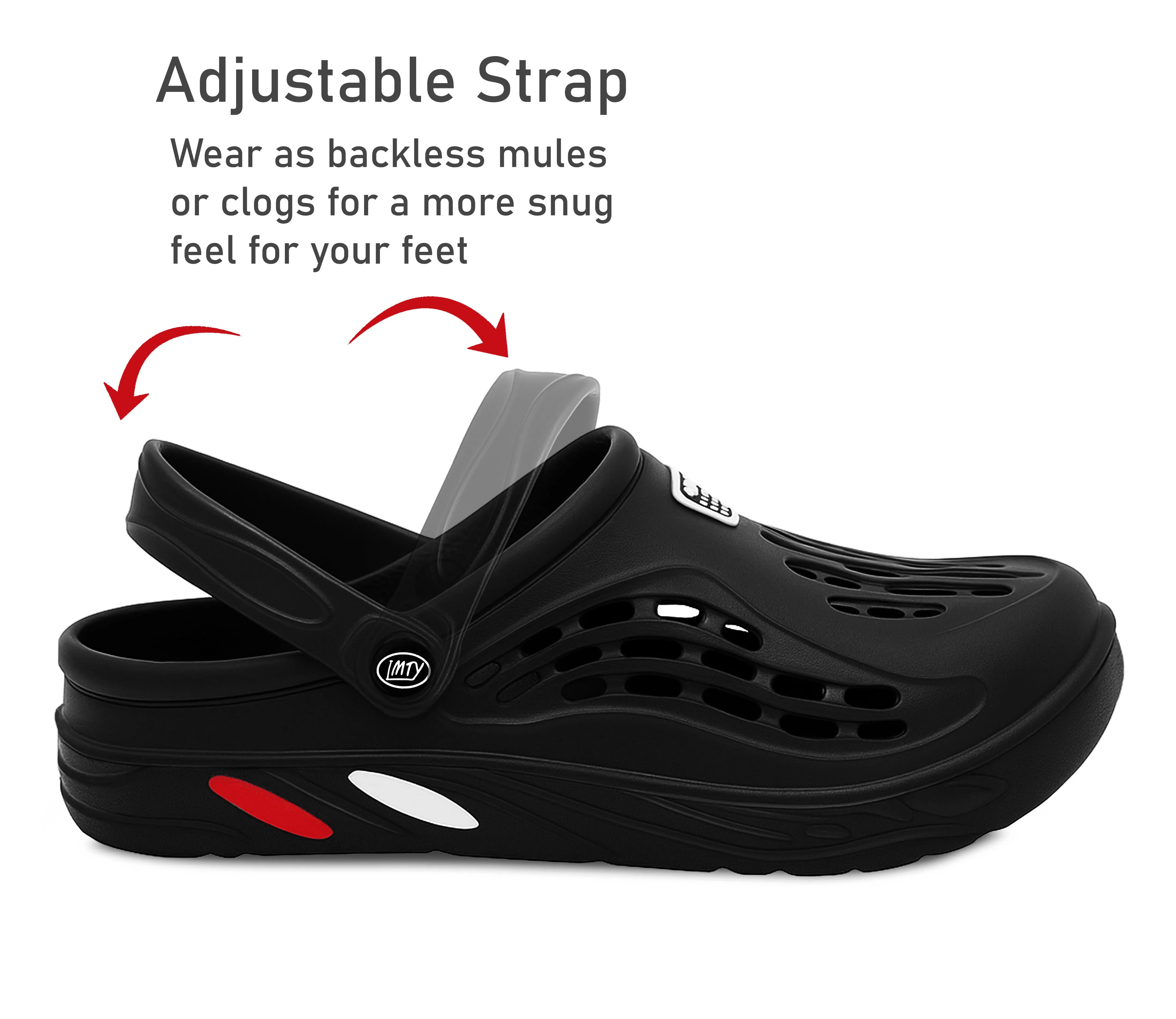 Cattle Slippers Mens Clogs Breathable Lightweight EVA Garden Sandals Slippers Hospital Clog Pool Shower Holiday Beach Mule Water Shoes Black
