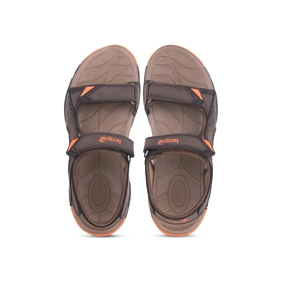 Leap7x By Liberty Mens ALBANIA Brown Sporty Casual Sandal Sandals For Flat Feet
