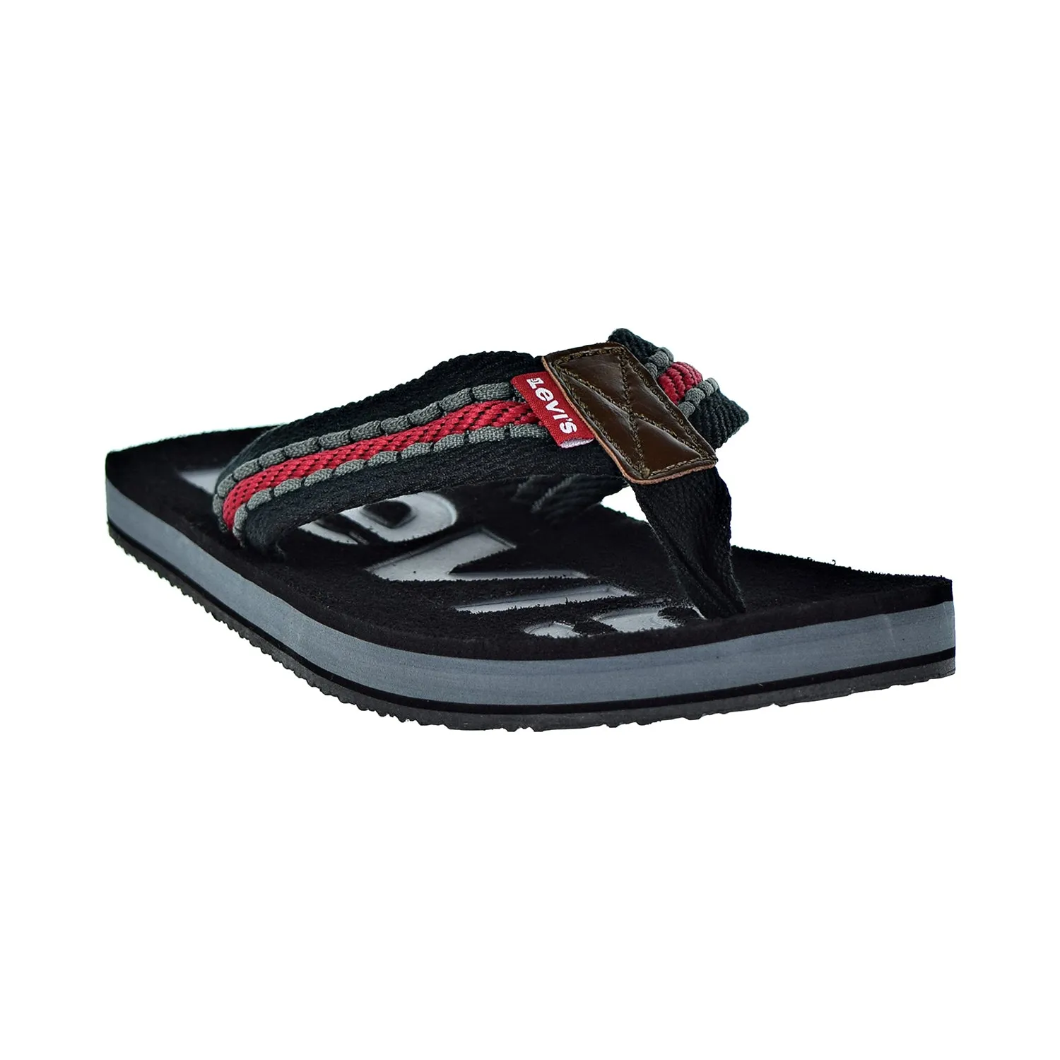 Levis Kyle Casual Men's Sandals Black/Grey/Red Slppers Fur