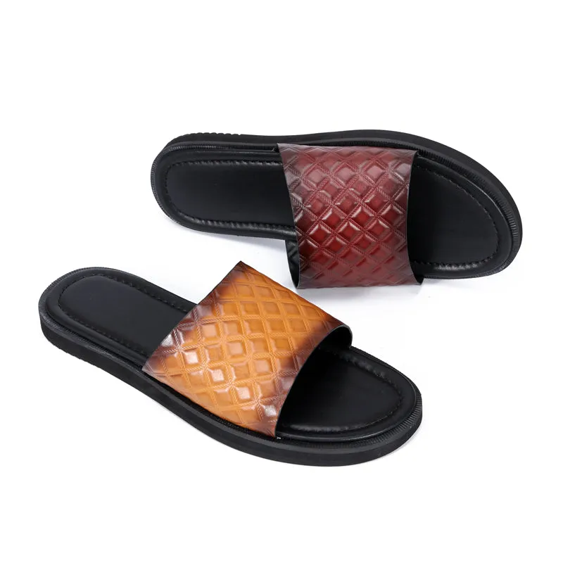 Opulessa Croctex Slip Sandals 8053 Nappa Leather Casual Shoes