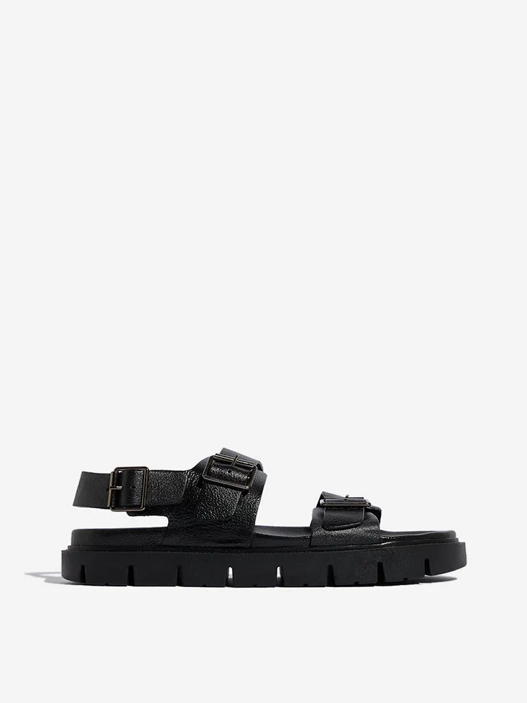 Sandals From Target SOLEPLAY Black Dual-Strap Buckled Leather Sandals