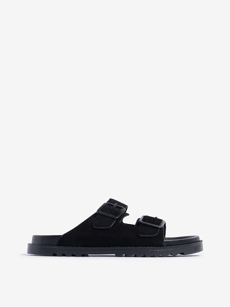 Sandals Ocho Rios Jamaica SOLEPLAY Black Dual-Strap Leather Sandals