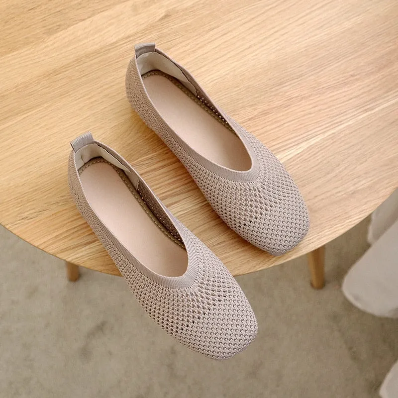 Flat Shoes Trend 2025 Women Casual Soft Breathable Mesh Flat Shoes