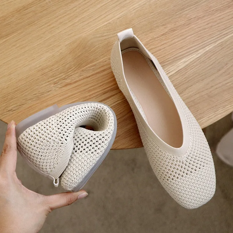 Flats Shoe Dangle Women Casual Soft Breathable Mesh Flat Shoes