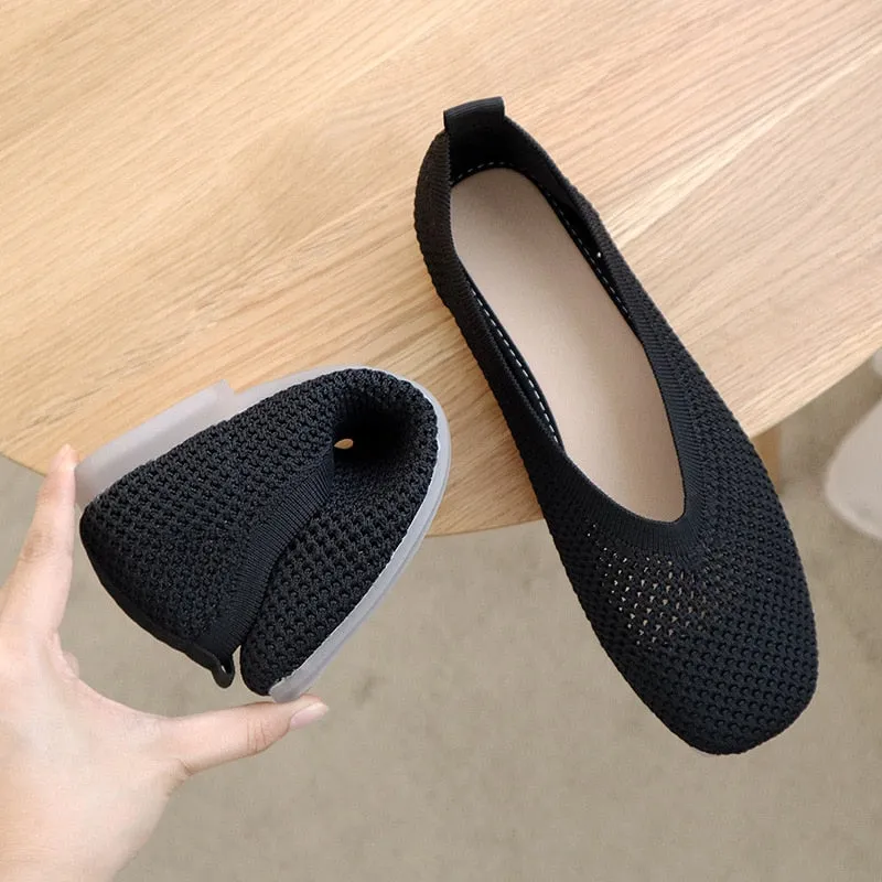 Women Casual Soft Breathable Mesh Flat Shoes High Quality Flat Shoes
